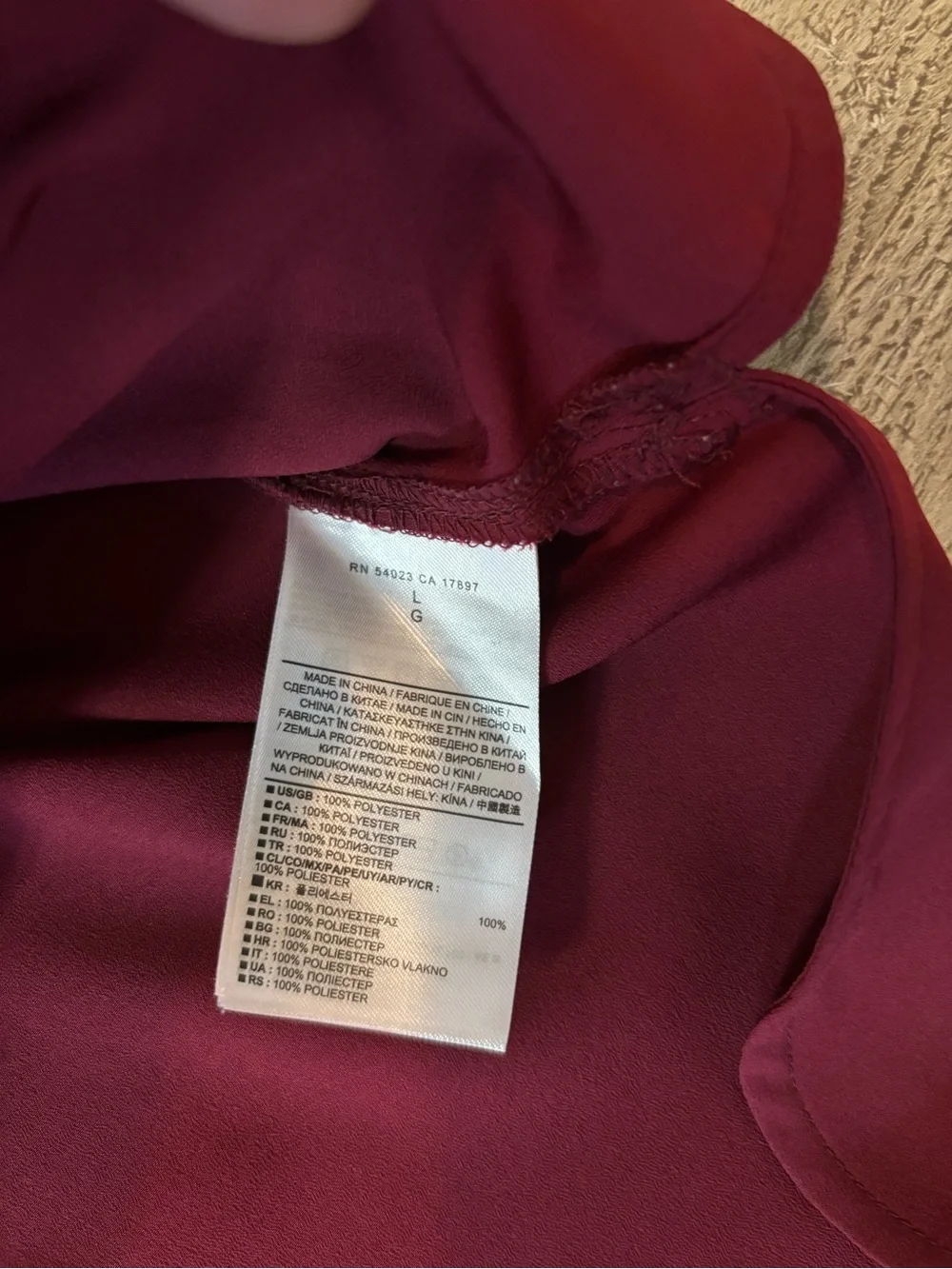 Banana Republic Women’s Burgundy Long Sleeve Tunic Blouse – Size L